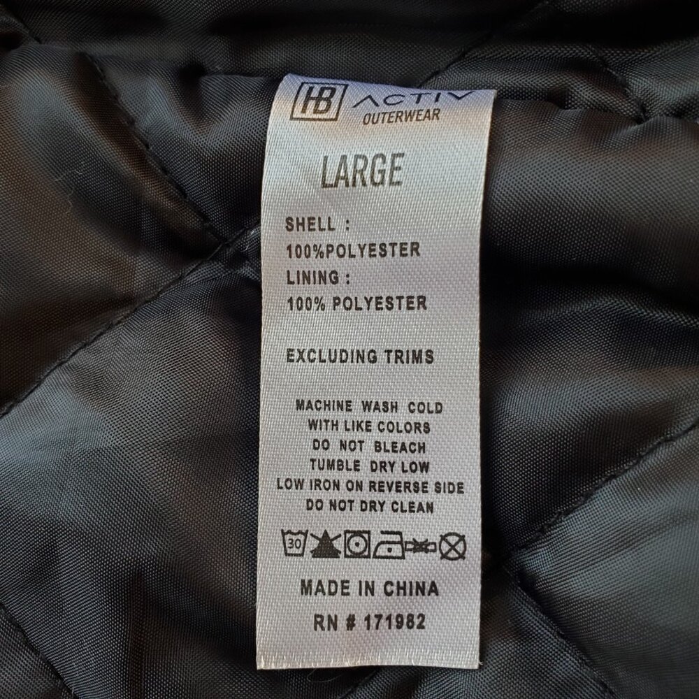 NEW HUDSON & BARROW SZ L Faux Suede ACTIV Athletic Varsity Bomber Jacket Black - Picture 9 of 9